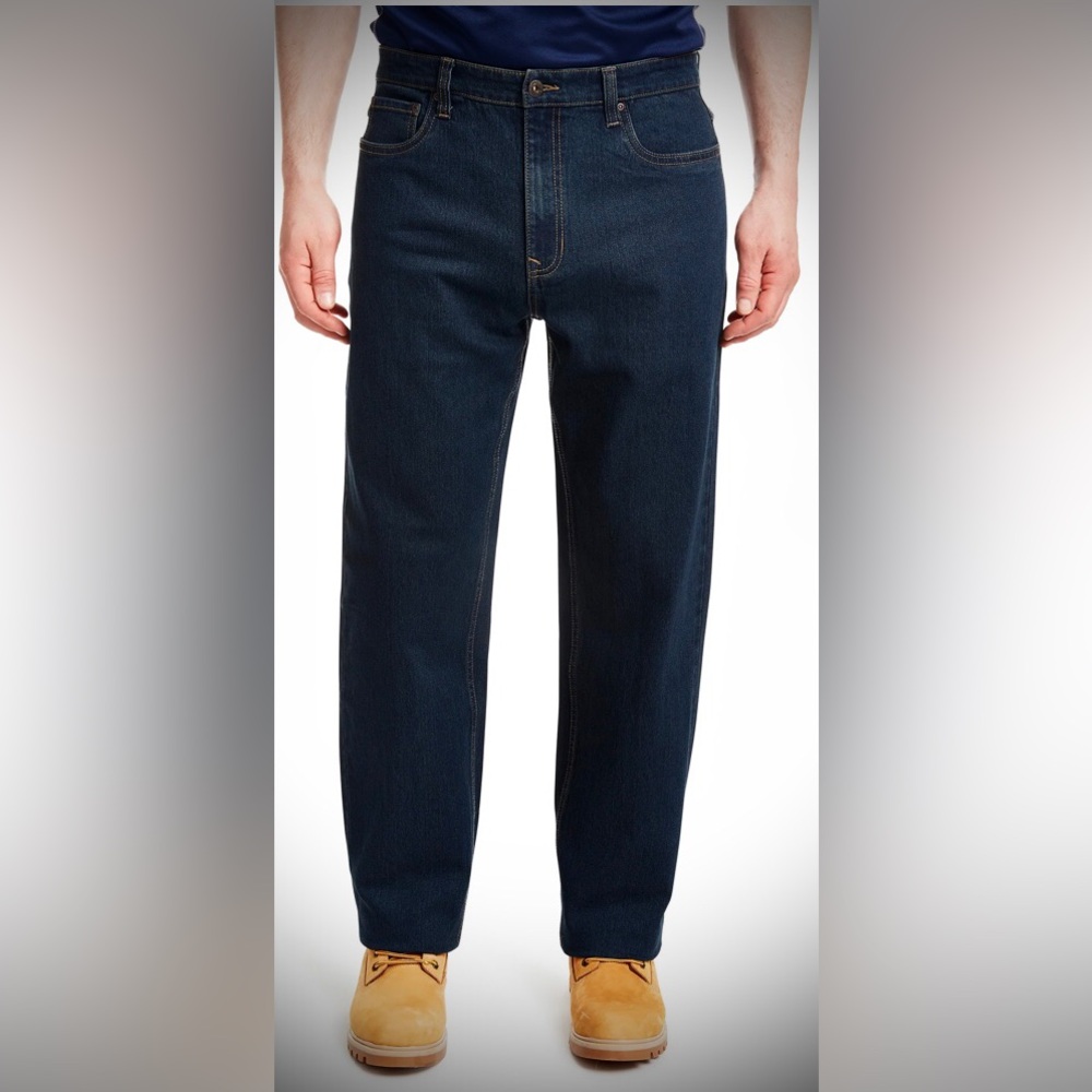 Smith Miles 5 Pocket Stretch Work Jeans Straight Leg in Dark Blue Wash Size 38